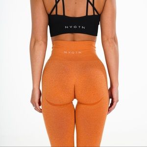 New NVGTN electric orange contour leggings